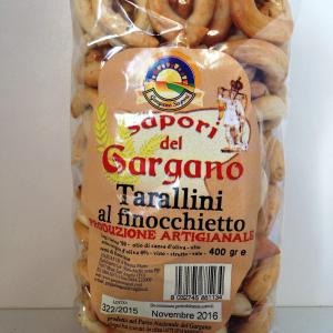 Tarallini al finocchietto produzione artigianale 400 gr.