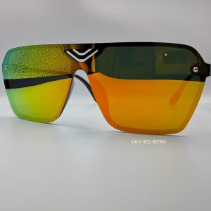 Okly Retro Sunglasses, occhiali da sole Uomo Donna, rosso