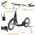 Monopattino Ruote 16 pollici Cityroller per Bambini e Ragazzi, Nero, Homcom