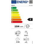 INDESIT, Geschirrspüler, DIE2B19, Einbaugerät, verdeckt, Klasse F, Fassungsvermögen 13 Gedecke, 60 cm 