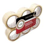 Nastro adesivo per imballaggio 50x66m, resistente all'acqua, trasparente, 6 pezzi