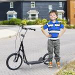 Monopattino per Bambini in Acciaio con Ruote Grandi e Freno, Nero, Homcom