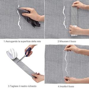 Nastro per Riparare Zanzariere, in Fibra di Vetro, 5cm x 200cm