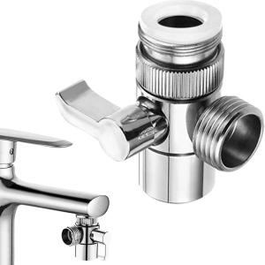 Deviatore adattatore per miscelatore con rubinetto, per doccia, lavatrice, 3 vie, acciaio inox, con adattatori, M22