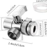 Déviateur, adaptateur robinet, pour mélangeur avec robinet, pour douche, machine à laver, 3 voies, acier inoxydable, avec adaptateurs M22