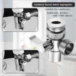 Déviateur, adaptateur robinet, pour mélangeur avec robinet, pour douche, machine à laver, 3 voies, acier inoxydable, avec adaptateurs M22