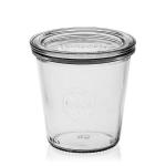 Weck Vasetto 290 ml con Coperchio da 80 mm, Completi di Guarnizione e Clips, Scatola da 6 Pezzi, Vetro, Trasparente