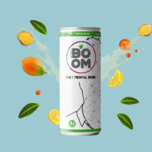 NATURALBOOM, Il primo Mental Drink al Mondo, a base di the verde, zenzero e altri ingredienti, 12 Lattine