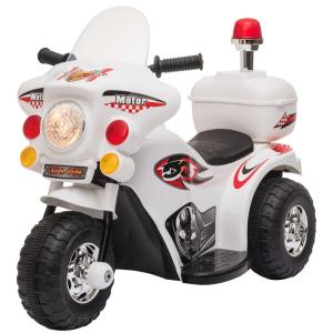 Motoretta elettrica per bambini 18-36 Mesi con 3 Ruote Luci e Suoni Realistici Bianca