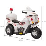 Motoretta elettrica per bambini 18-36 Mesi con 3 Ruote Luci e Suoni Realistici Bianca