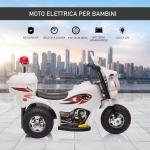 Motoretta elettrica per bambini 18-36 Mesi con 3 Ruote Luci e Suoni Realistici Bianca