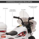 Motoretta elettrica per bambini 18-36 Mesi con 3 Ruote Luci e Suoni Realistici Bianca
