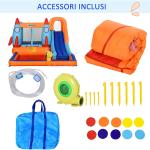 Aufblasbares Kinderspiel mit Trampolinrutsche und elektrischer Pumpe