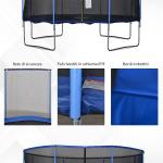 Trampolino elastico, Tappeto Elastico per Bambini e Adulti con Rete e Bordo Imbottito Φ 426 x 269 cm - Blu/Nero