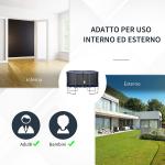 Trampolino elastico, Tappeto Elastico per Bambini e Adulti con Rete e Bordo Imbottito Φ 426 x 269 cm - Blu/Nero