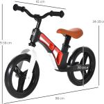 Bici senza Pedali per Bambini 2-5 Anni con Sellino e Manubrio Regolabili in Altezza, colore Nero