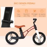 Bici senza Pedali per Bambini 2-5 Anni con Sellino e Manubrio Regolabili in Altezza, colore Nero