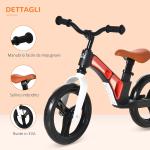 Bici senza Pedali per Bambini 2-5 Anni con Sellino e Manubrio Regolabili in Altezza, colore Nero