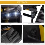 Quad électrique pour enfants, 12V, avec feux de travail et pédale, batterie rechargeable, âge 3-5 ans, couleur jaune.