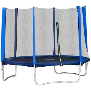 Trampolino elastico, Tappeto Elastico per Bambini e Adulti con Rete e Bordo Imbottito Φ 244 x 244 cm - Blu/Nero