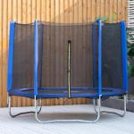 Trampolino elastico, Tappeto Elastico per Bambini e Adulti con Rete e Bordo Imbottito Φ 244 x 244 cm - Blu/Nero