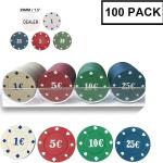 Chips Poker Professionale 100 Fiches Dakota Texa Holdem 100 Chips, gioco carte