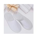 Ciabatte monouso, Pantofole in spugna sintetica chiuse, Ciabattine bianche, per Hotel, SPA, Centri benessere, confezione da 10 Paia, bianco