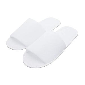 Ciabatte monouso Aperte, Pantofole in spugna sintetica chiuse, Ciabattine bianche, per Hotel, SPA, Centri benessere, confezione da 10 Paia, bianco