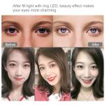 Bague LED pour selfies, 26 cm, lumière réglable et couleurs, trépieds, avec télécommande