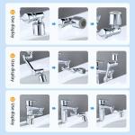 Rubinetto girevole con 2 funzioni di spruzzo, prolunga multifunzionale per cucina, adatto per filettatura esterna M20 M22 M24, girevole a 1440°