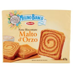 Fette biscottate, Mulino Bianco, Malto Orzo, 473 g, farine de blé