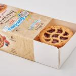 Vollkorntörtchen mit roter Fruchtkonfitüre, zum Frühstück und als süßer Snack, 6 Törtchen