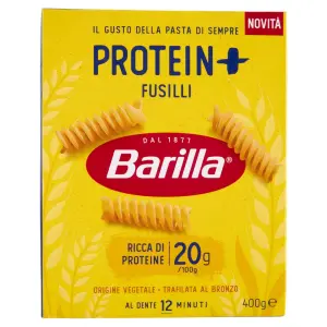 Barilla Protein+ Fusilli, Pasta Ricca di Proteine di Origine Vegetale, 400 g