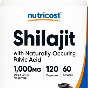 Nutricost Shilajit 1.000 mg – 120 Capsule | Integratore Ayurvedico Potente con Acido Fulvico