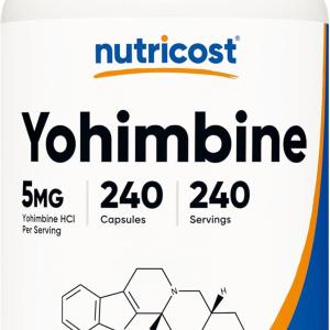 Nutricost Yohimbine HCl 5 mg – 240 Capsule | Integratore Naturale Termogenico ed Energetico