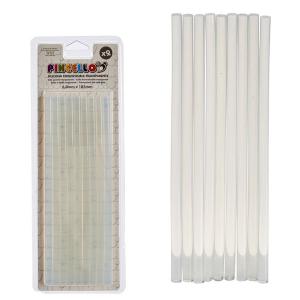 Stick silicone pistola a caldo, 9 bastoncini di colla a caldo trasparenti 6.8 x185 mm, trasparente, Pincello