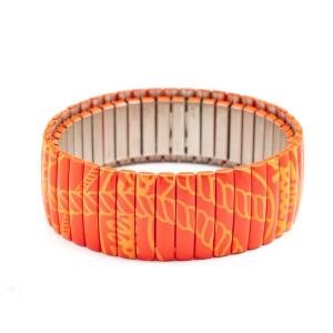 Bracciale da Donna, Folli Follie, Arancio, elastico, in acciaio, 6 cm