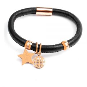 Bracciale da Donna, Folli Follie, colore Nero, 12 cm, materiale in pelle