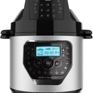 Pentola programmabile con friggitrice ad aria e bilancia, Olla GM H Deluxe Fry, robot da cucina multifunzione, 6 litri,