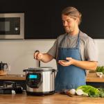 Pentola programmabile con friggitrice ad aria e bilancia, Olla GM H Deluxe Fry, robot da cucina multifunzione, 6 litri,