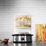 Vaporiera Cecotec, Vapovita 3000, Steamer Elettrico in Acciaio Inox, 800 W, 3 contenitori, 9 Litri, Alluminio