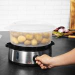 Vaporiera Cecotec, Vapovita 3000, Steamer Elettrico in Acciaio Inox, 800 W, 3 contenitori, 9 Litri, Alluminio