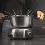 Set per fonduta elettrico in acciaio inossidabile, 1000 W, 8 forchette, perfetto per formaggio, cioccolato e olio, Cecotec