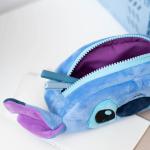 Astuccio in peluche scuola elementare media, bambina, Stitch Disney, 20x9x5cm tessuto felpato