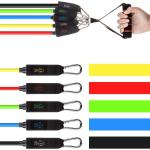 Bande Elastiche Elastici Fitness Set di 5 Fasce di Resistenza di Palestra in Casa