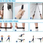 Bande Elastiche Elastici Fitness Set di 5 Fasce di Resistenza di Palestra in Casa