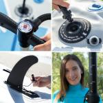 Stand Up Paddling gonfiabile Kaddle InnovaGoods, Tavola da Paddle, completo di sedile, remi, pompa, borsa, 10.5', 320 x 82 x 15 cm