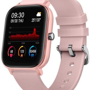 Smartwatch quadrato, curved glass, con cardiofrequenzimetro e monitoraggio della pressione