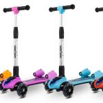 Monopattino Trottinette 3 Ruote per Bambini 3 a 14 anni con luci musica e vapore, colore blu