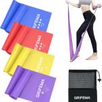 Fasce elastiche fitness [set da 4] 1,8 m, fasce elastiche con 4 livelli di resistenza per allenamento della forza, yoga, pilates